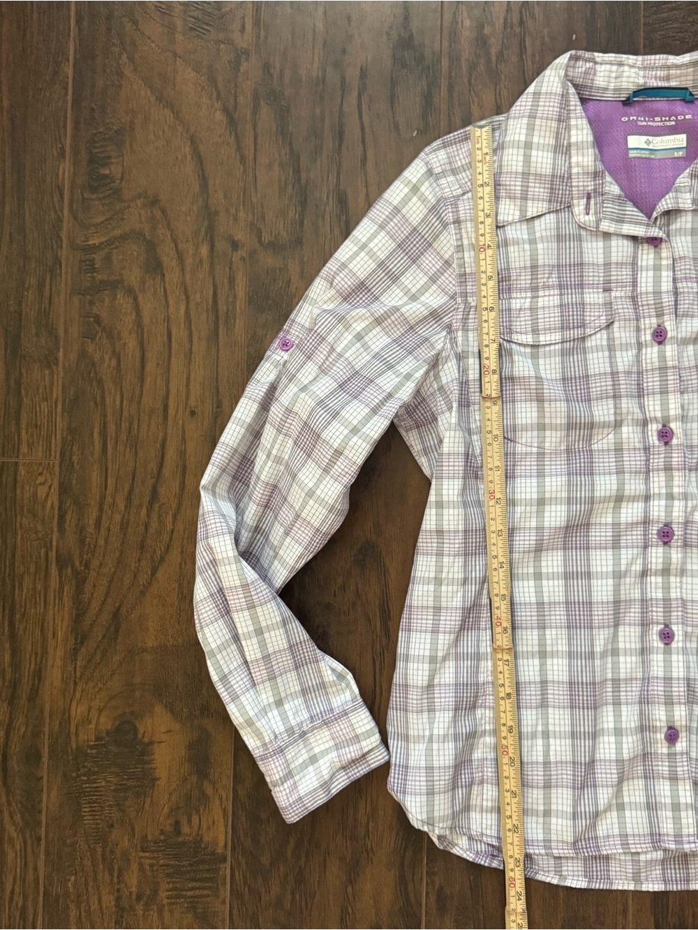 Columbia Size Small Silver Ridge Lite Plaid Long-Sleeve Shirt - Picture 7 of 10